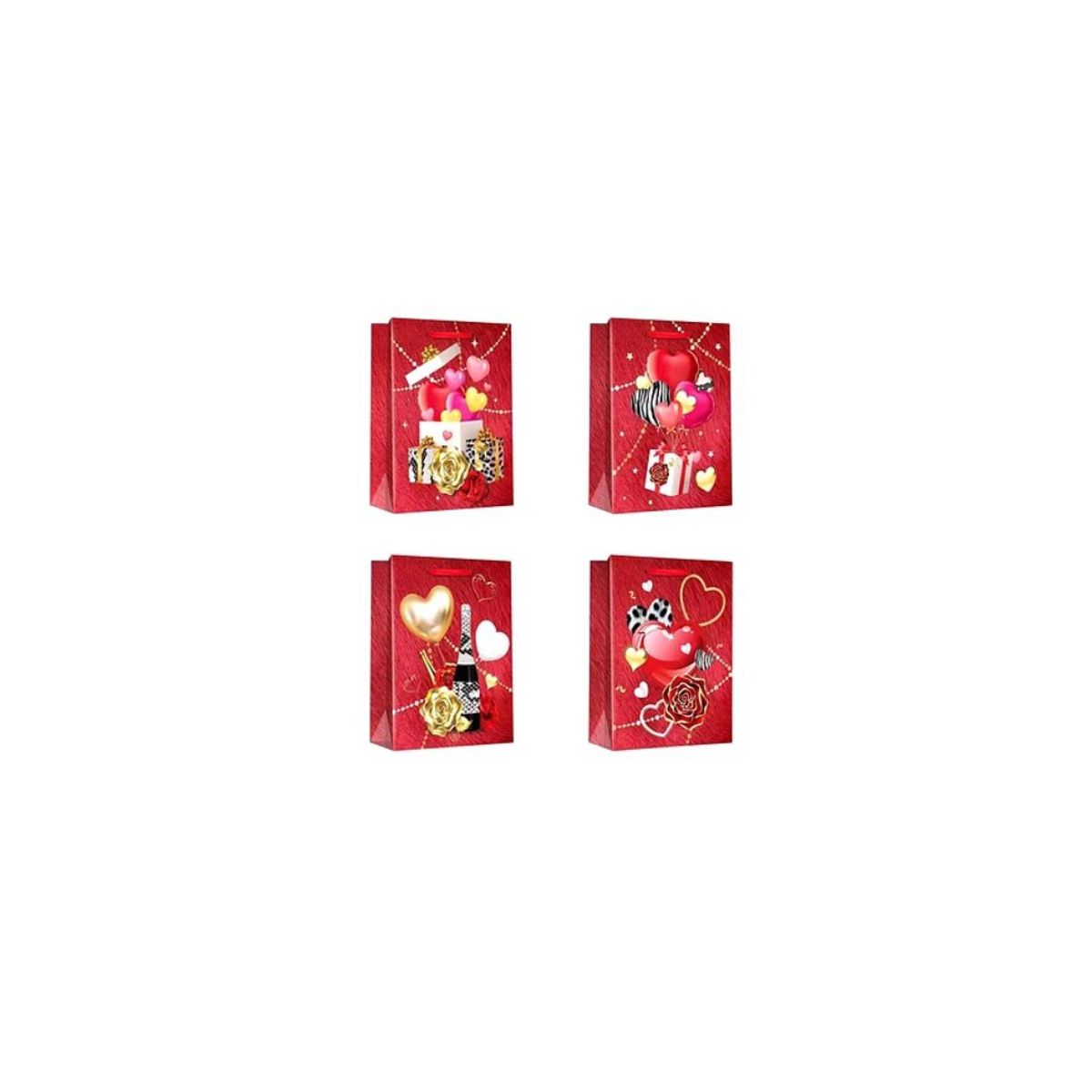 GENERICO - Bolsa de regalo corazones 8x18x24cm