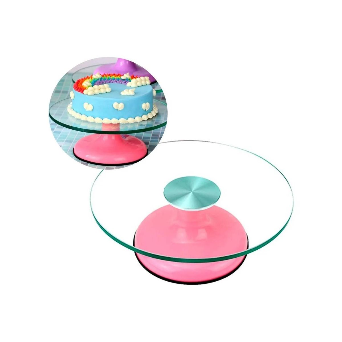 GENERICO - Base Giratoria Tortas Plato Giratorio Base Vidrio 30cmv