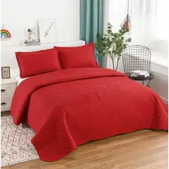 GENERICO - Quilt de Verano 2 plazas. Color Rojo TFC13