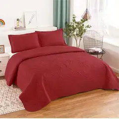 GENERICO - Quilt de Verano 2 plazas. Color Burdeos TFC23