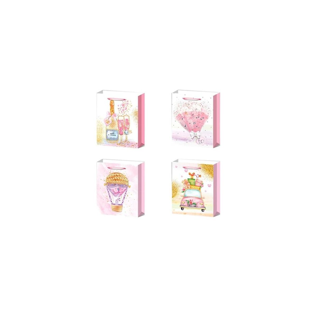 GENERICO - Bolsa de regalo boda 8x18x24cm Diseño Aleatorio