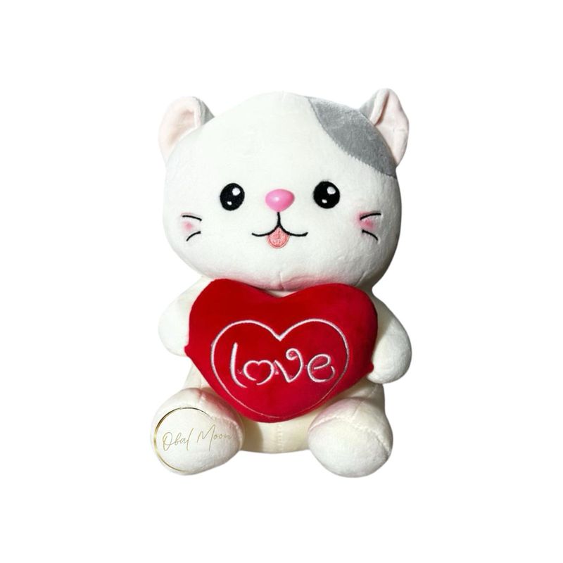 GENERICO - Peluche Gatito blanco del amor Kawaii con ojitos tiernos