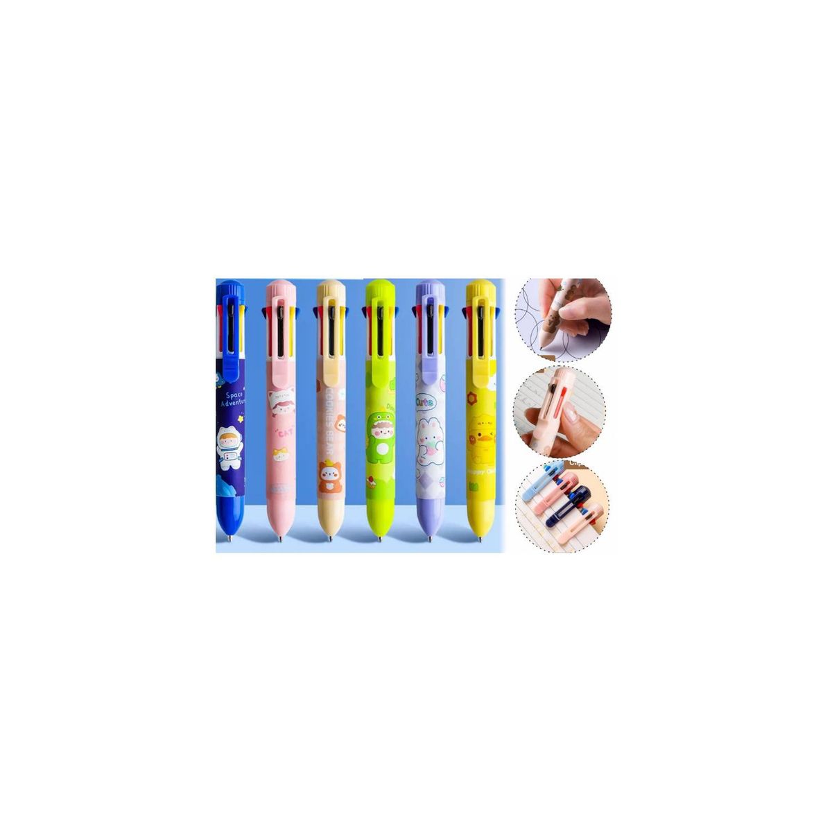 GENERICO - Lapicero Kawaii 8 Colores / 6 Diseños Colores Surtidos