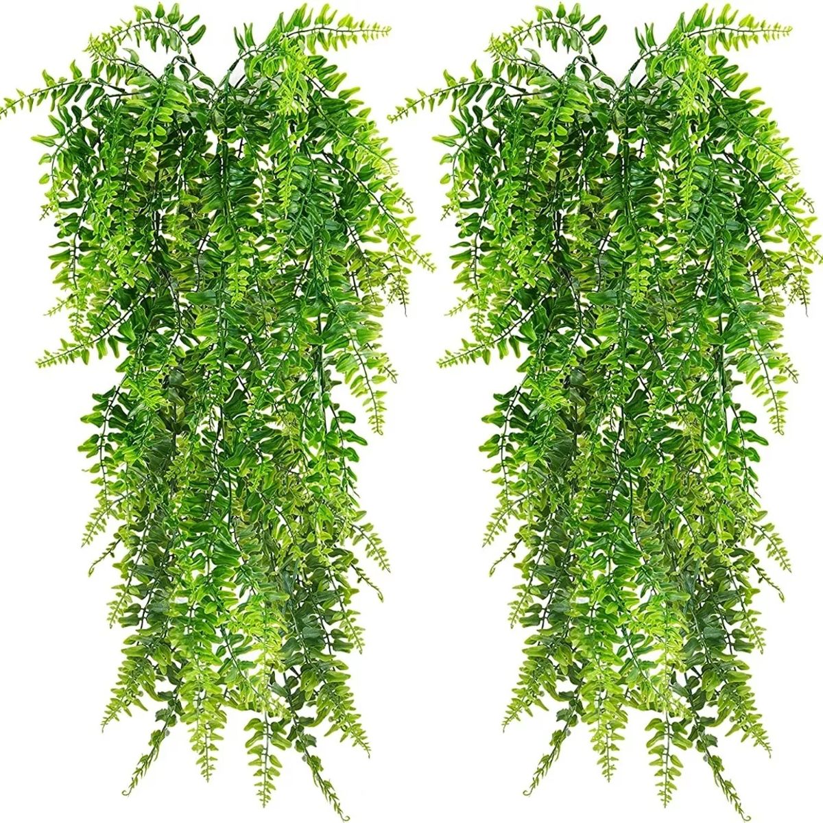 KUANGYE - 5 Plantas Artificiales Boston Fern Colgantes De Vides Falsas