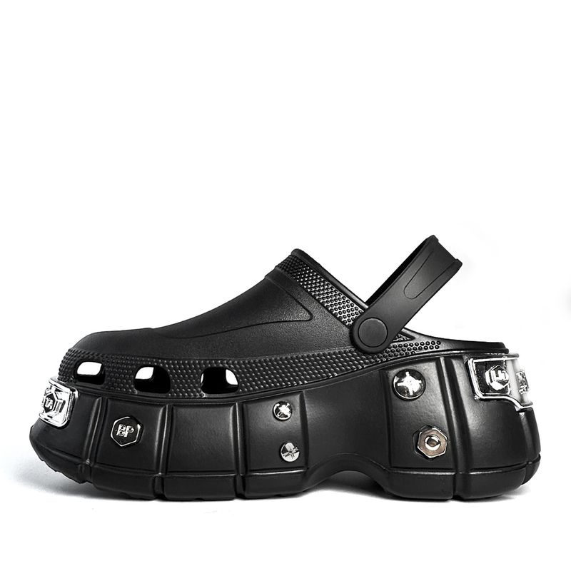 JMAX - JMAX Zapatilla casual Unisex Sandalia Plataforma Negro Zueco 312