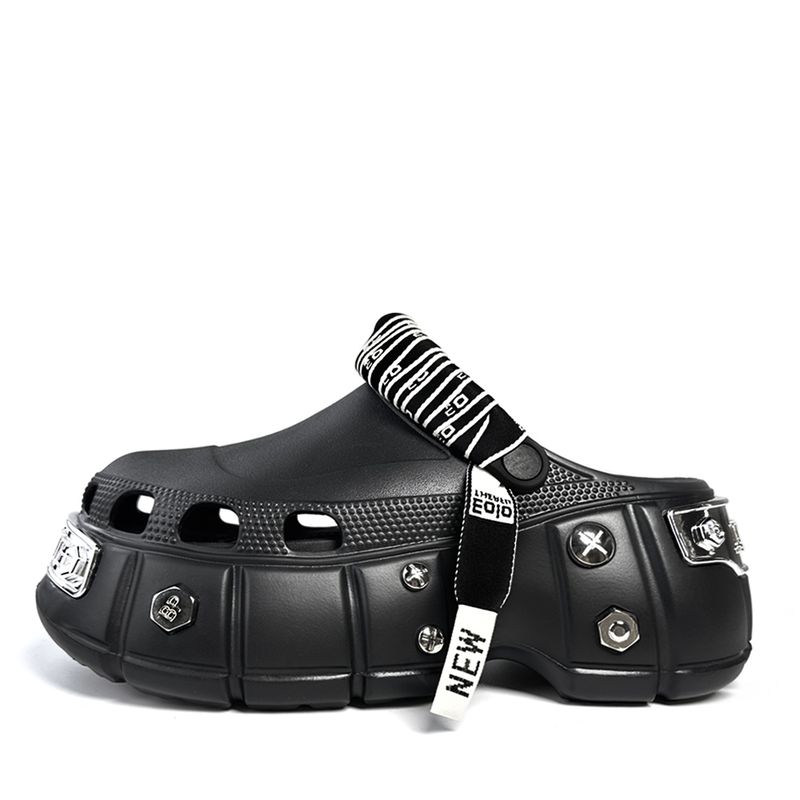 JMAX - JMAX Zapatilla casual Unisex Sandalia Plataforma Negro Zueco 312-k30
