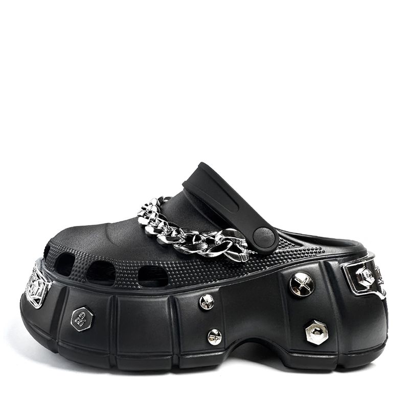 JMAX - JMAX Zapatilla casual Unisex Sandalia Plataforma Negro Zueco 312-k31