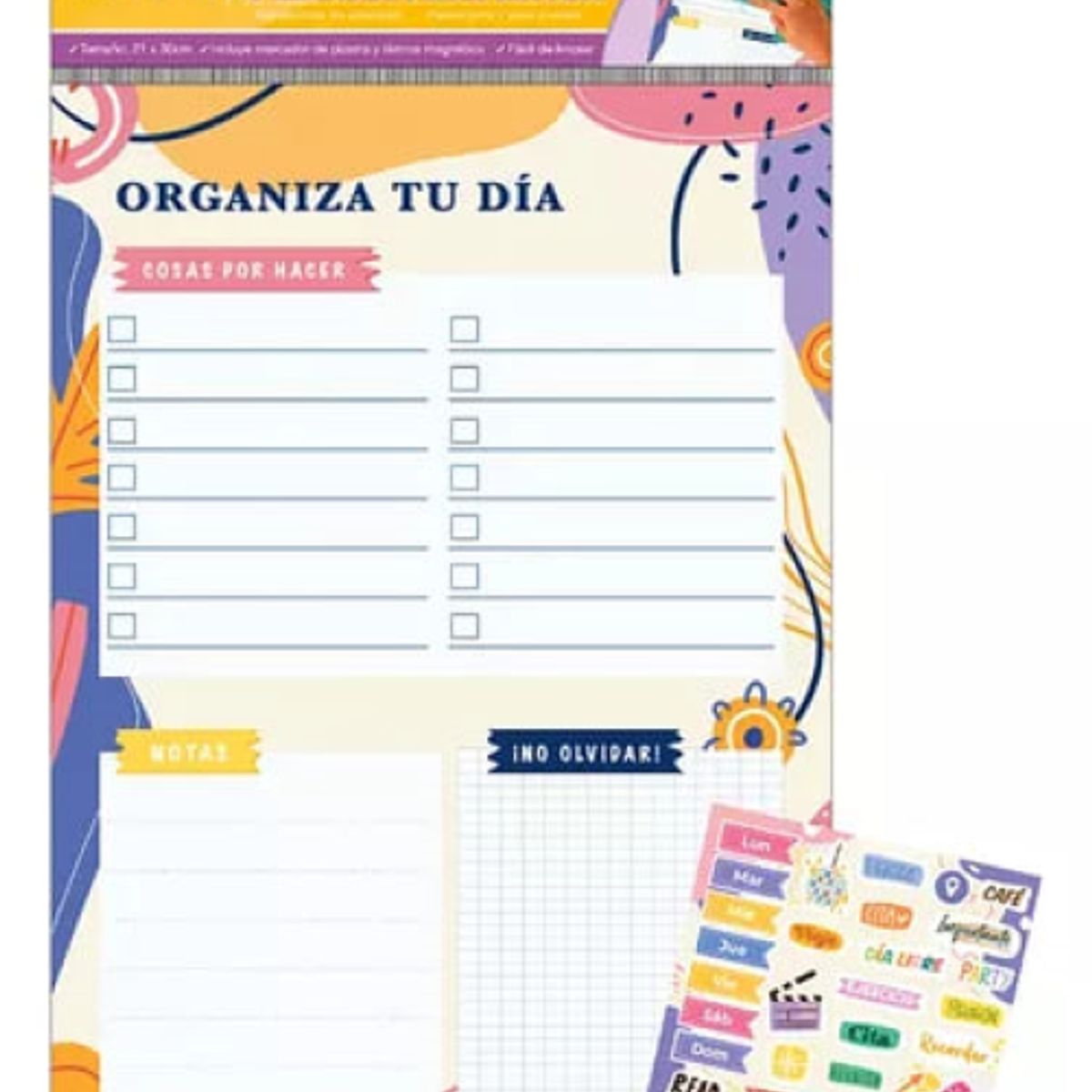 ADETEC - Pizarra Magnética Planner Diseño Juvenil Adetec  Marcador