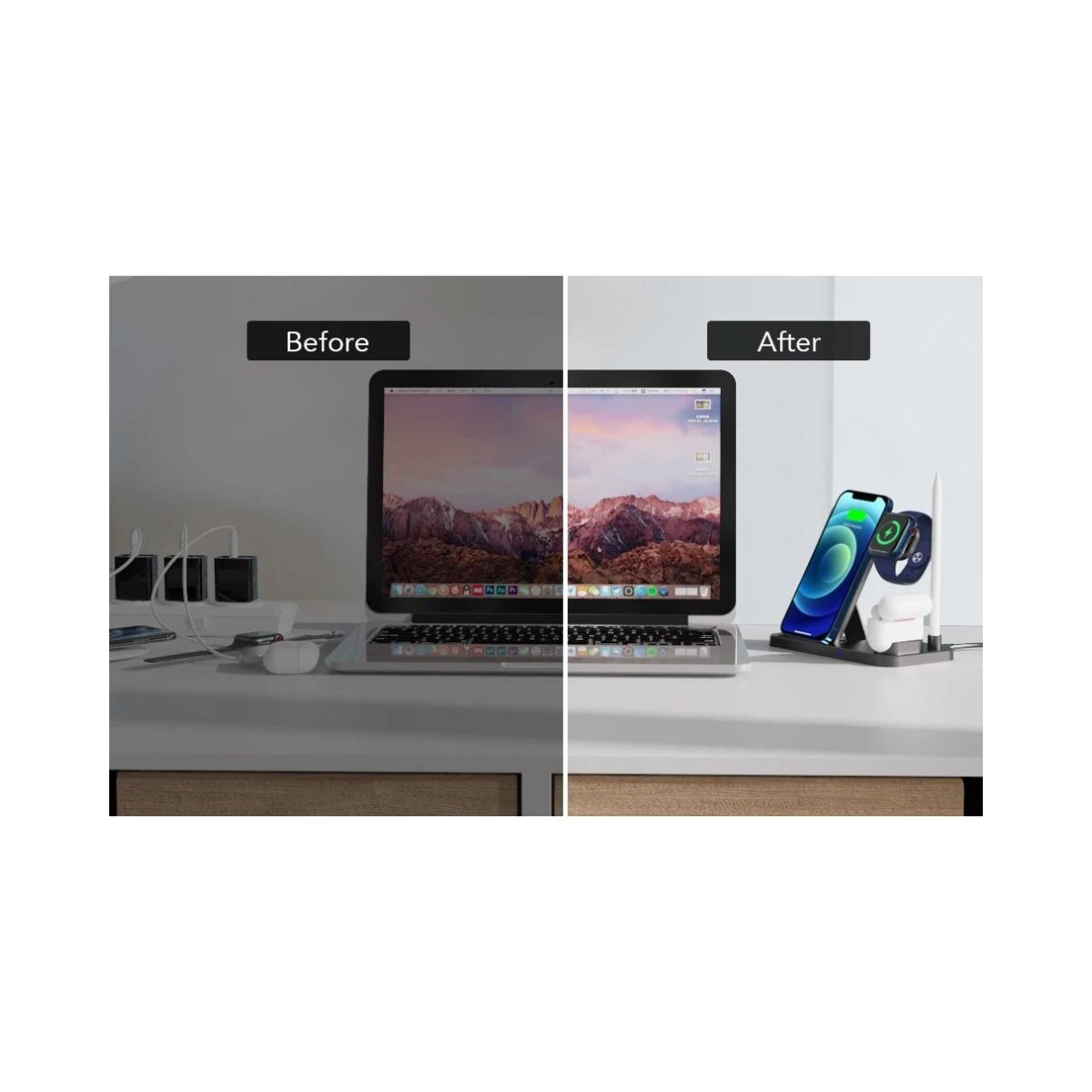 GENERICO - Multicargador Portátil Celular Audifonos Reloj - Derbes 15w