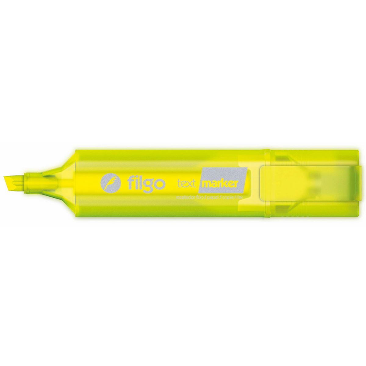 FILGO - Destacador Filgo Punta Biselada x 12 Amarillo Flúor