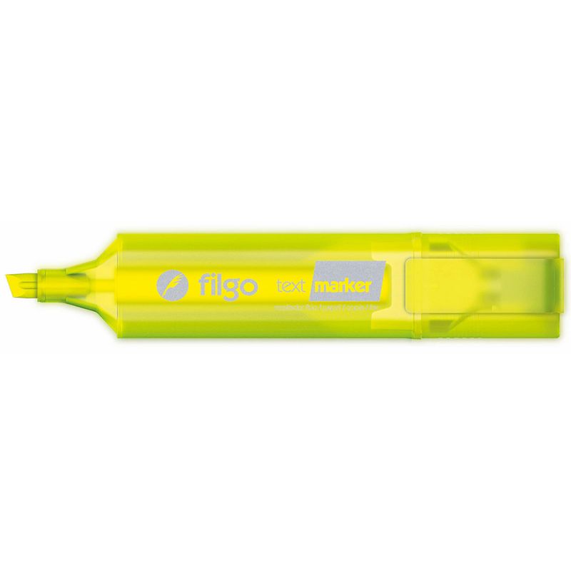 FILGO - Destacador Filgo Punta Biselada x 12 Amarillo Flúor