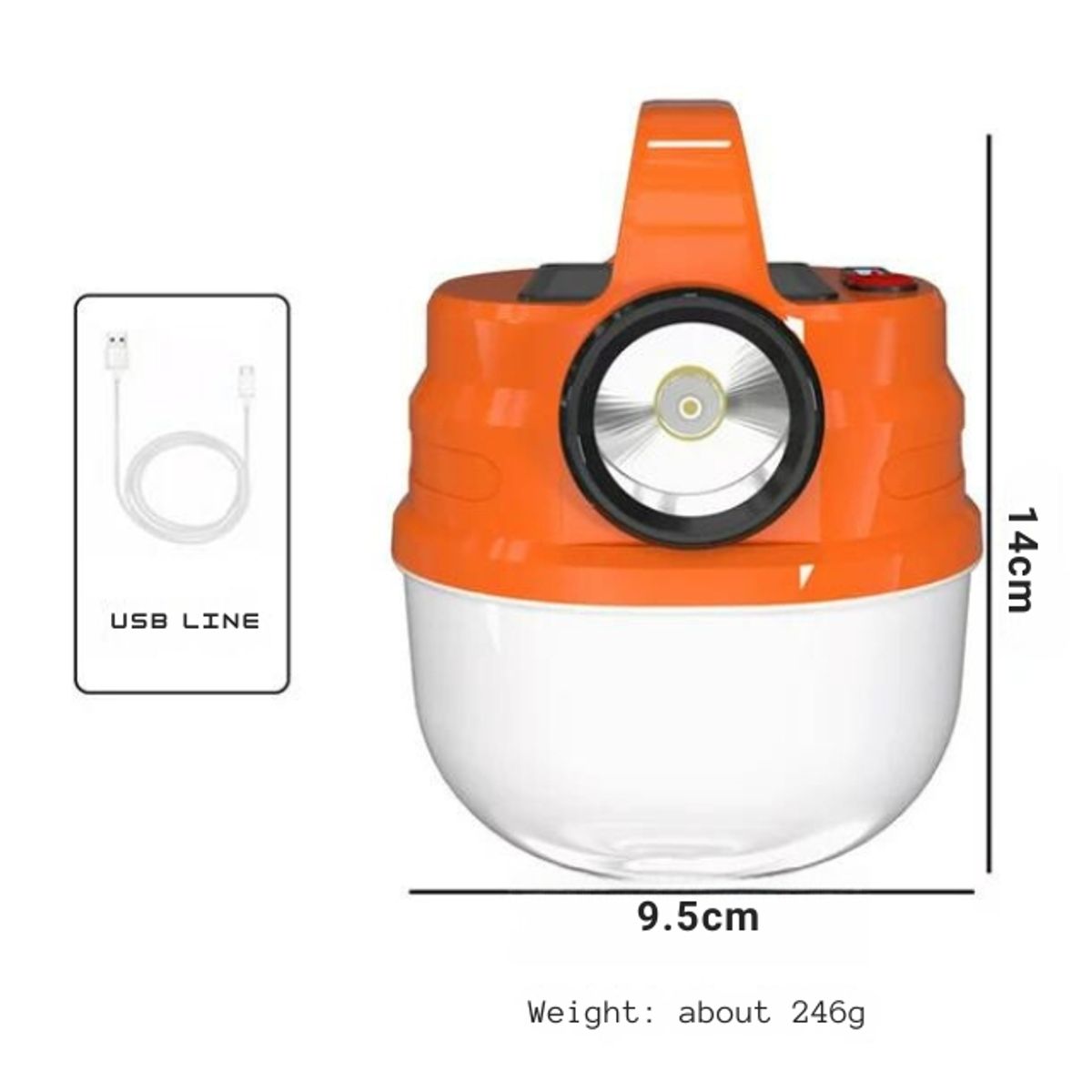 Lampara Led Emergencia Portátil Recargable Solar o USB, marca GENERICO - Foto 2