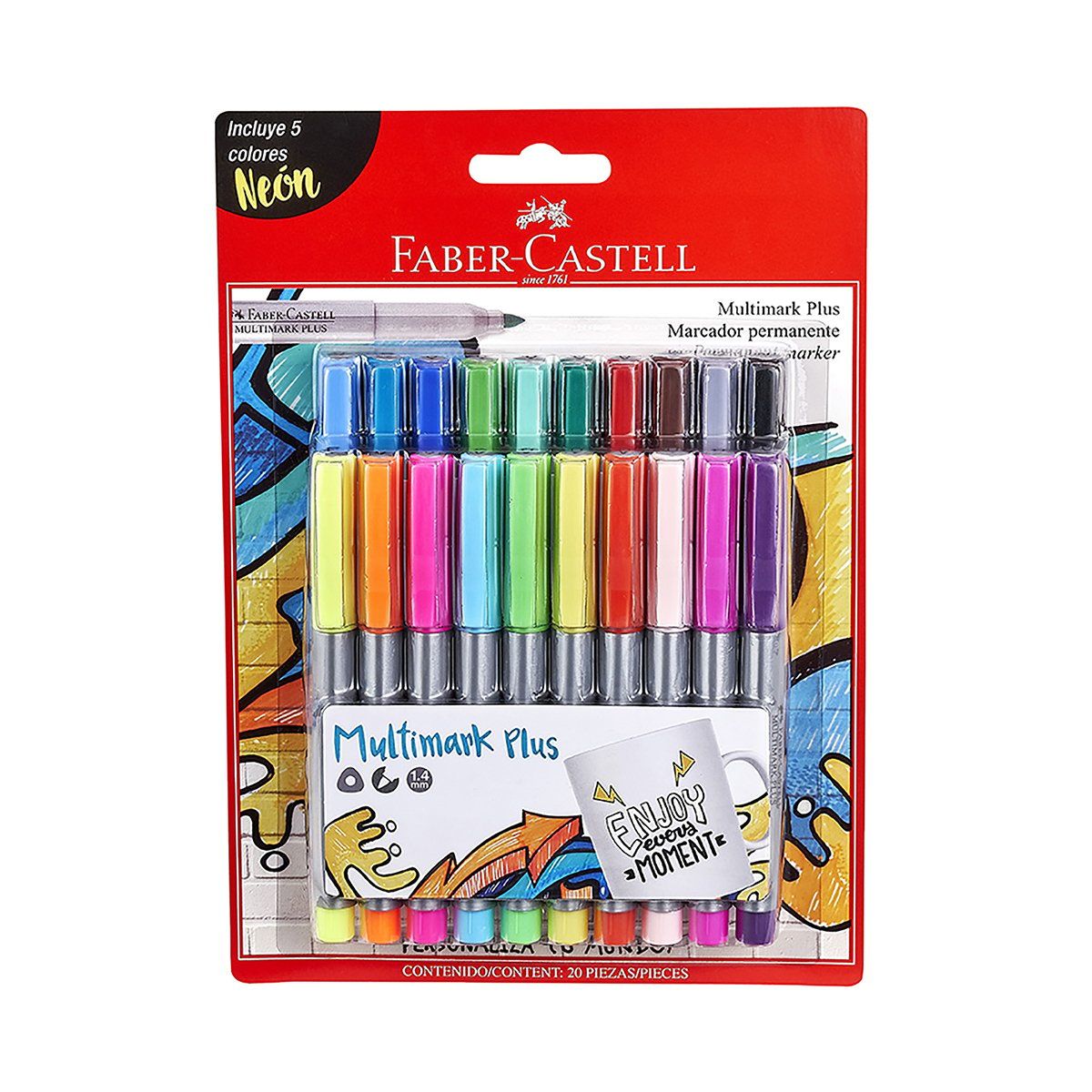 FABER-CASTELL - Marcador permanente Multimark Faber Castell plus 20 unidades