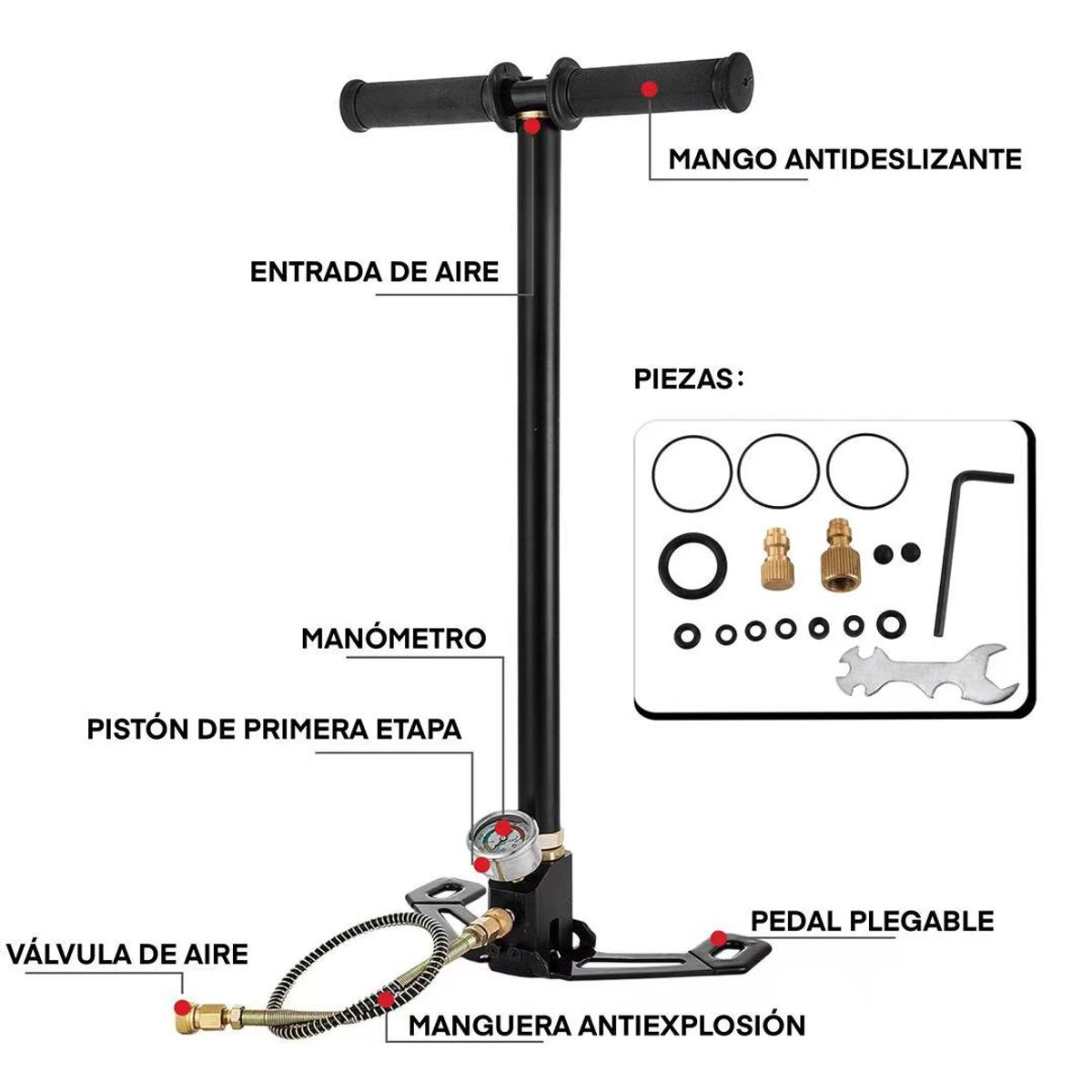 U BUY - Bombin 6000 Psi 3 Etapas Pistón