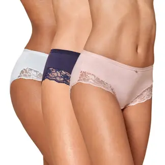 BAZIANI - Pack 3 Calzones Algodón y Lycra Rosa Celeste y Azul