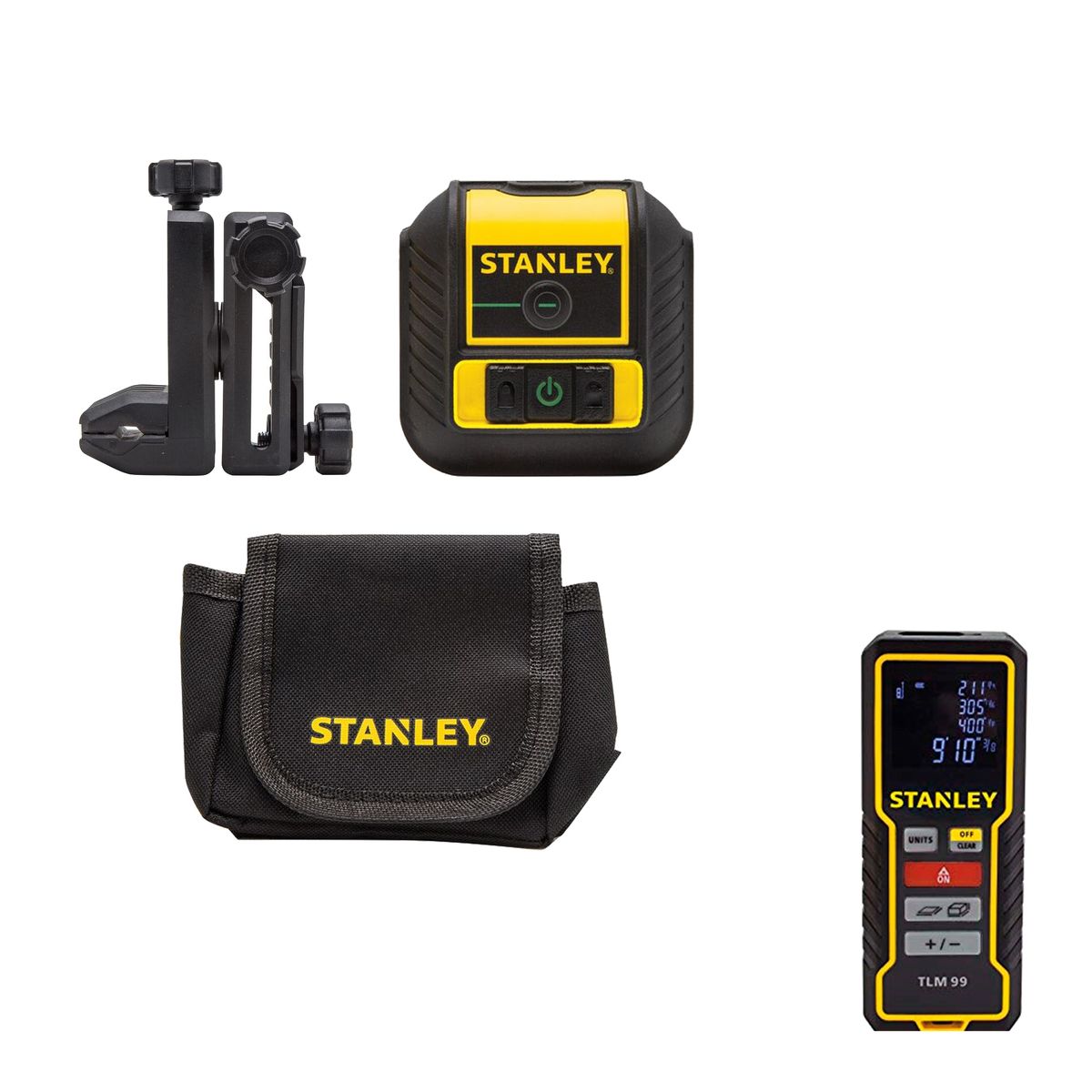 STANLEY - Nivel láser HazVerde Cross90® +medidor distancia 30m STANLEY