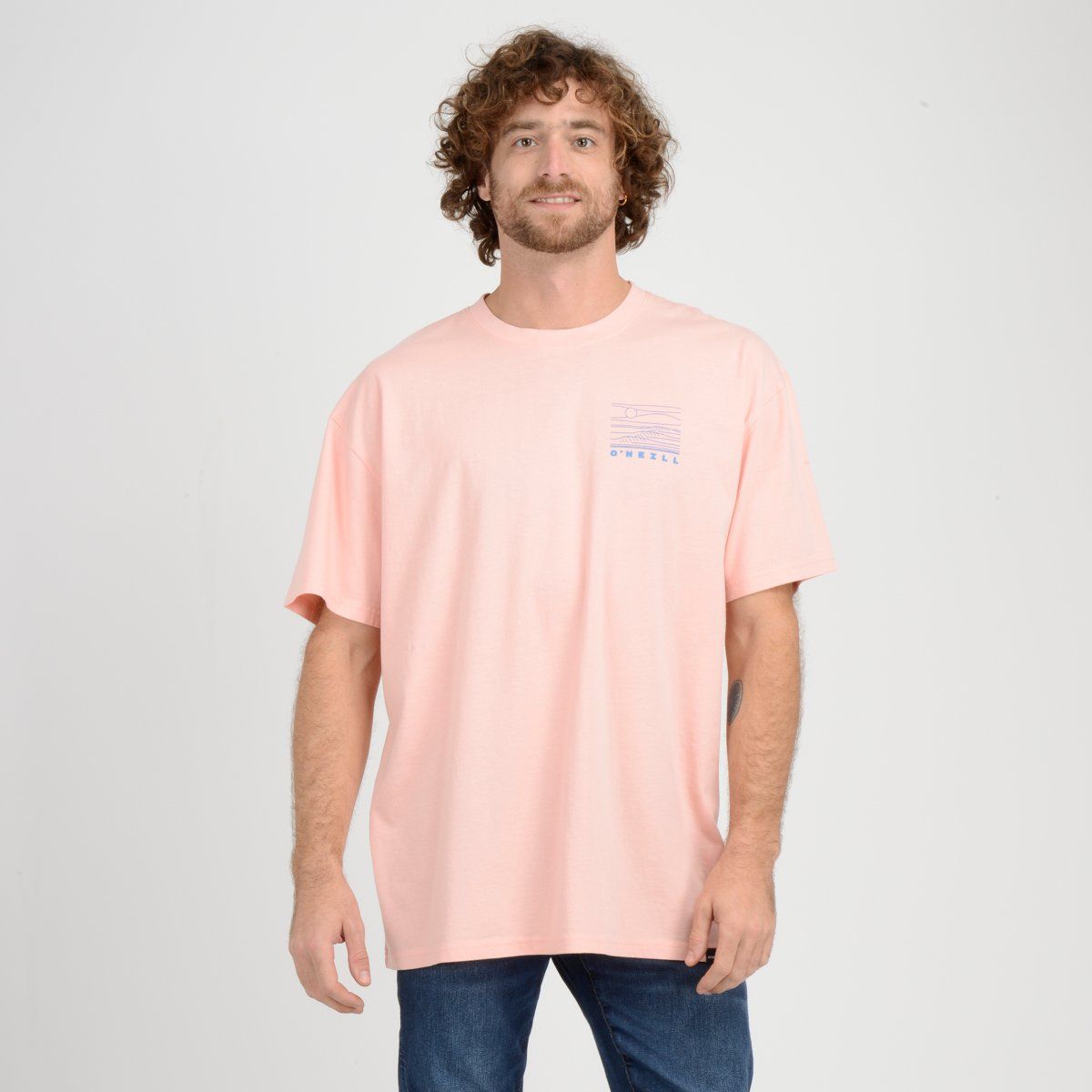 O'NEILL - POLERA MANGA CORTA WAVE  ROSADO