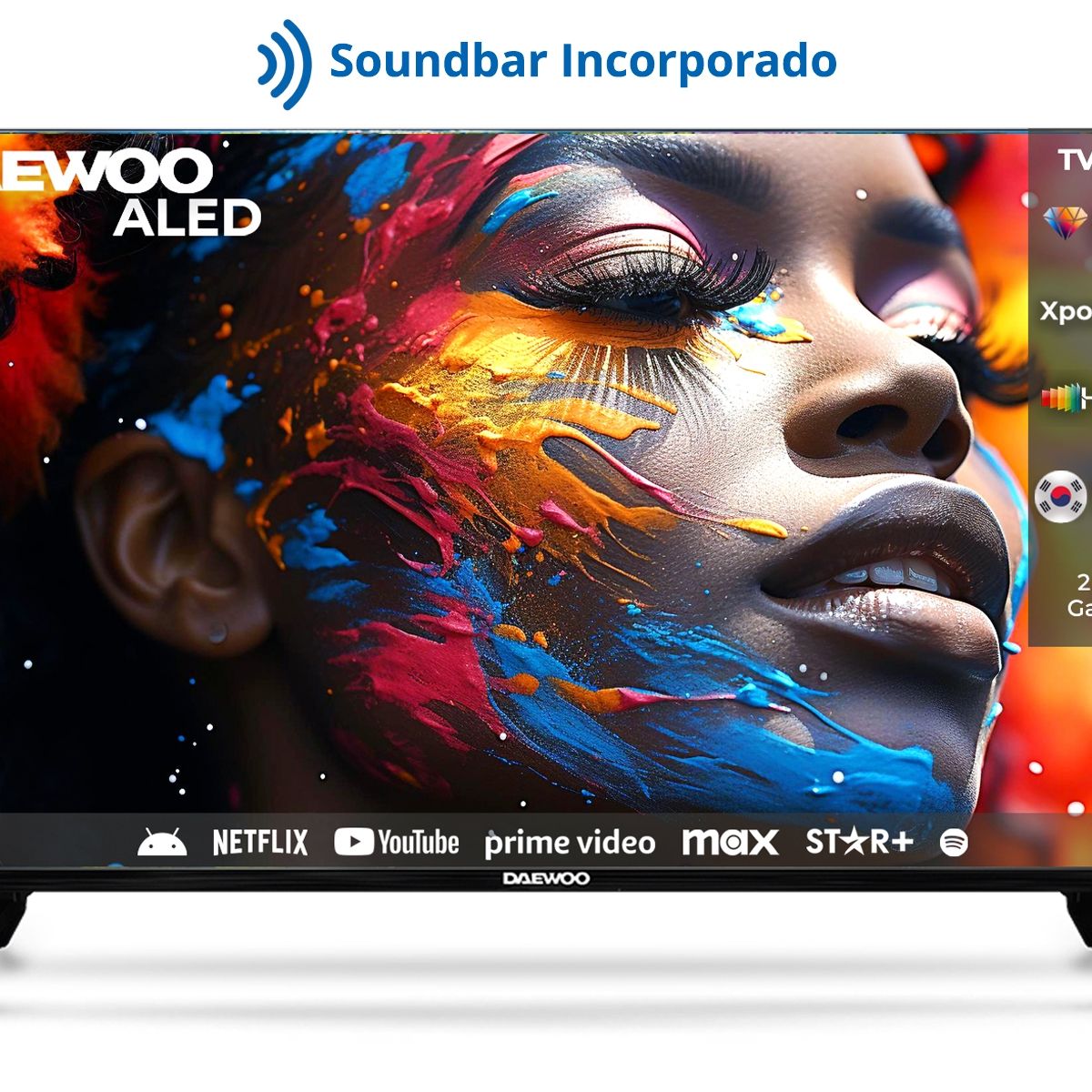DAEWOO - LED 43 DAEWOO CON SOUNDBAR INCORPORADO D-A4300 HD SMART TV ANDROID