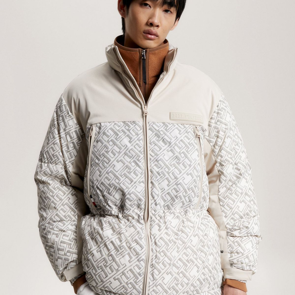 TOMMY HILFIGER - Parka Acolchada Monogram Beige Tommy Hilfiger