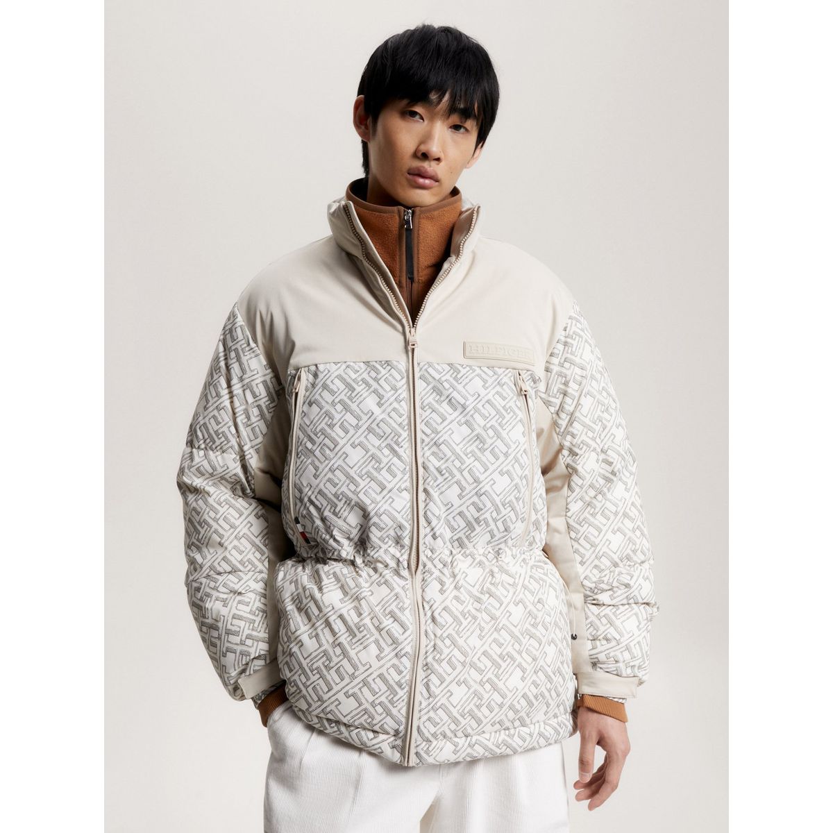 TOMMY HILFIGER - Parka Acolchada Monogram Beige Tommy Hilfiger