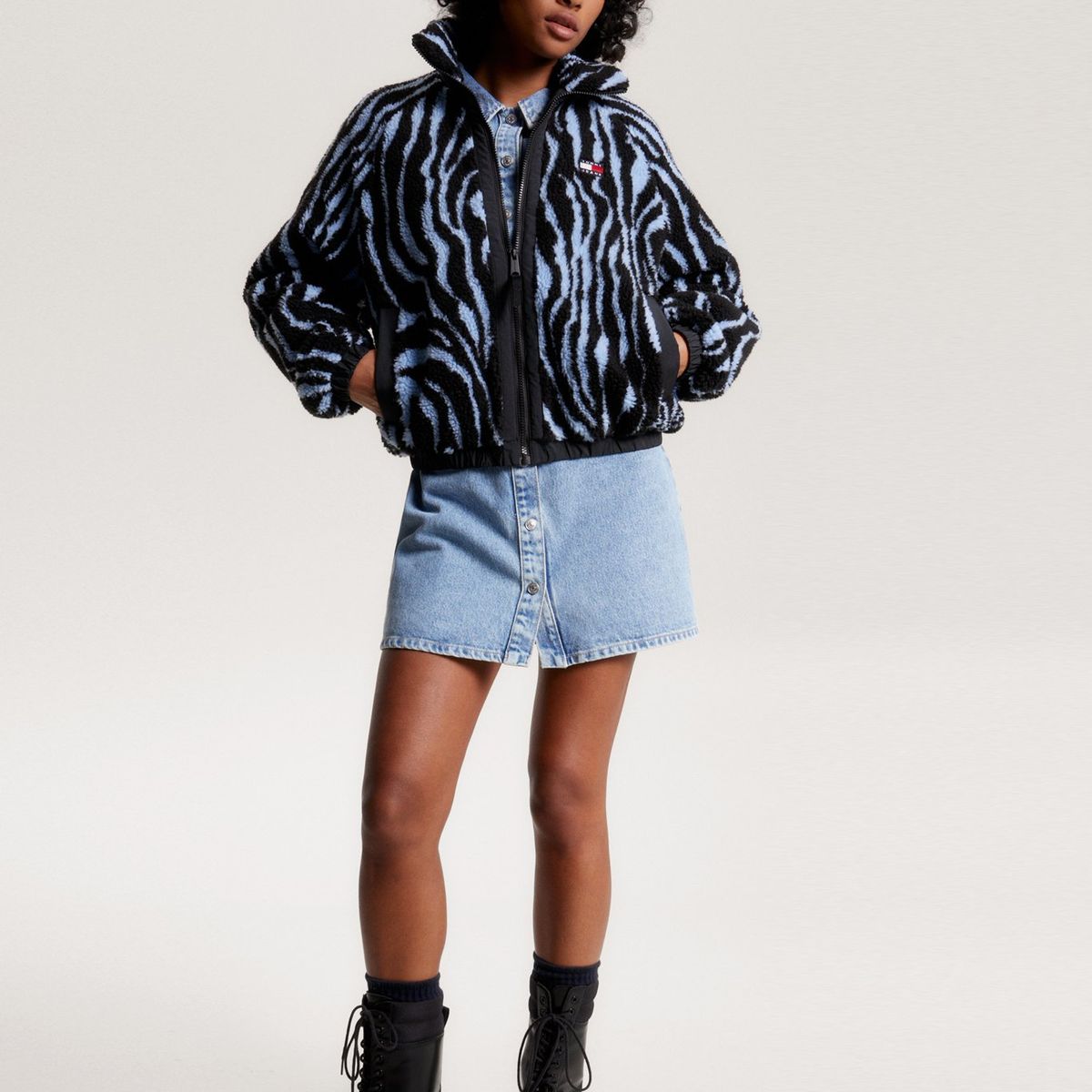 TOMMY HILFIGER - Chaqueta Sherpa Print De Cebra Multicolor Tommy Jeans