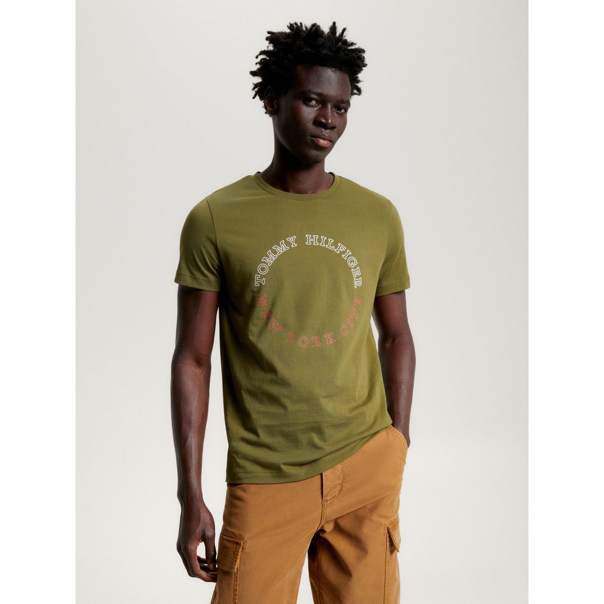 TOMMY HILFIGER - Polera Slim Fit Logo Monotype Verde Tommy Hilfiger