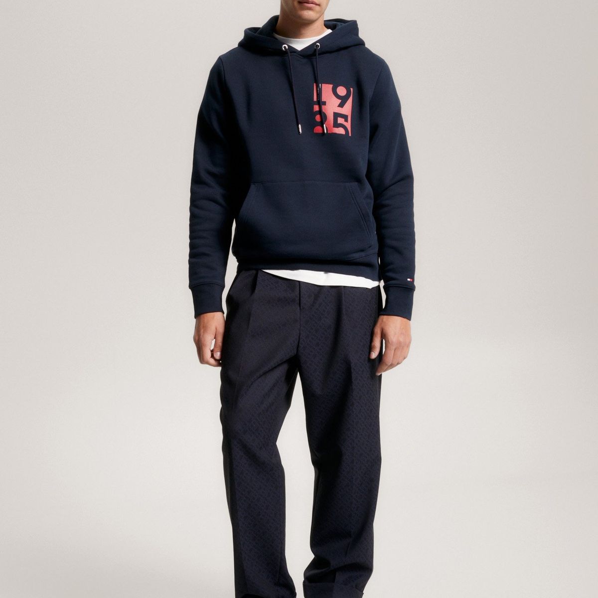 TOMMY HILFIGER - Polerón Hoodie Logo Estampado Azul Tommy Hilfiger