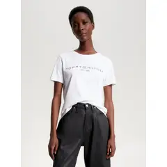 TOMMY HILFIGER - Polera Signature Con Logo Blanco