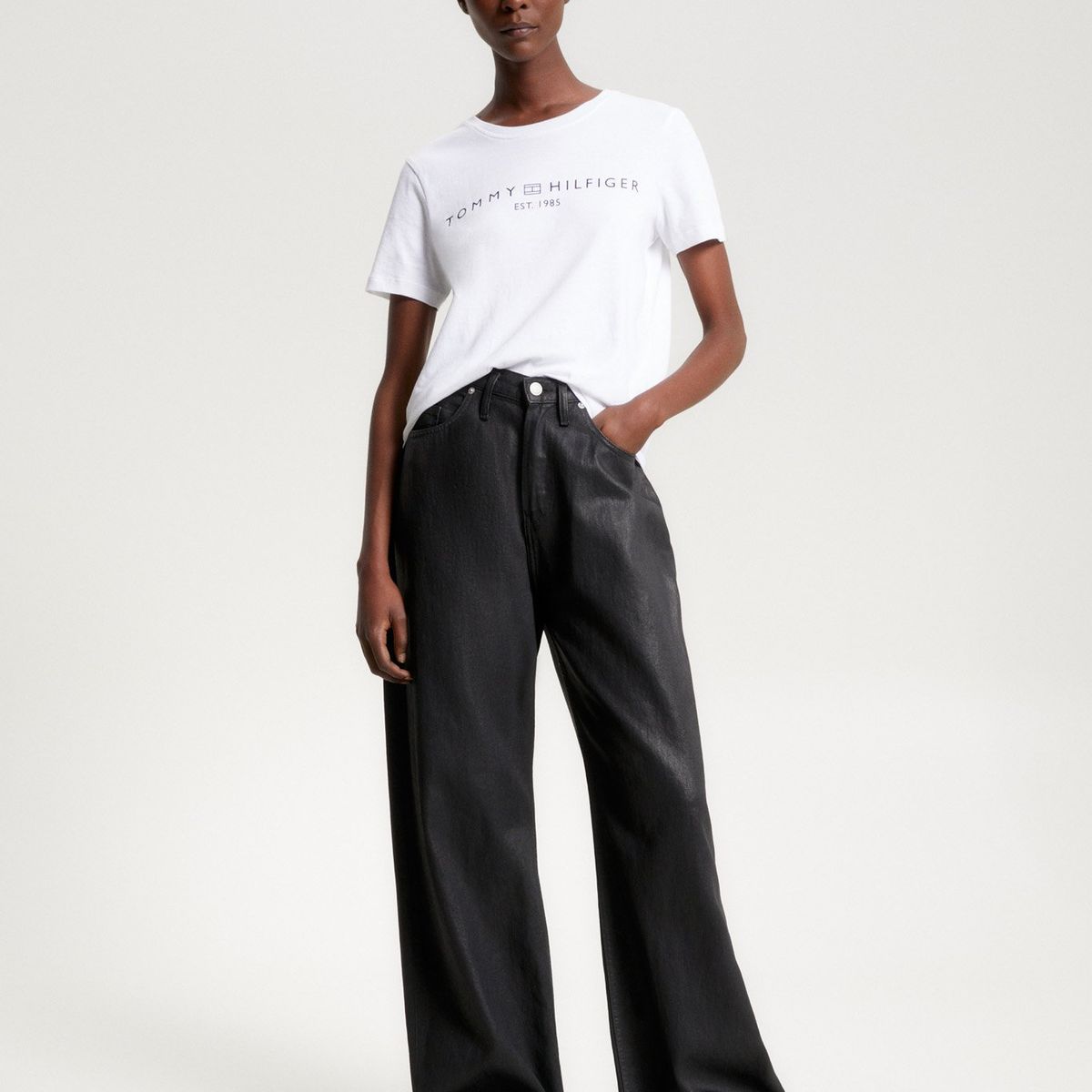 TOMMY HILFIGER - Polera Signature Con Logo Blanco Tommy Hilfiger