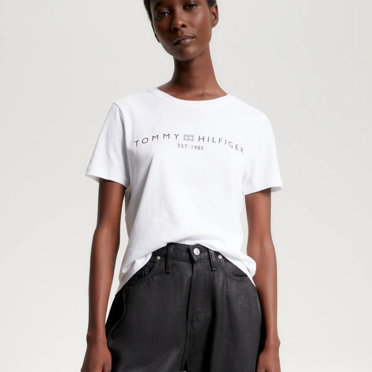 TOMMY HILFIGER - Polera Signature Con Logo Blanco Tommy Hilfiger