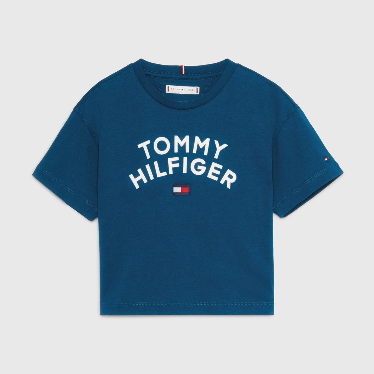 TOMMY HILFIGER - Polera Relaxed Con Logo Azul Tommy Hilfiger