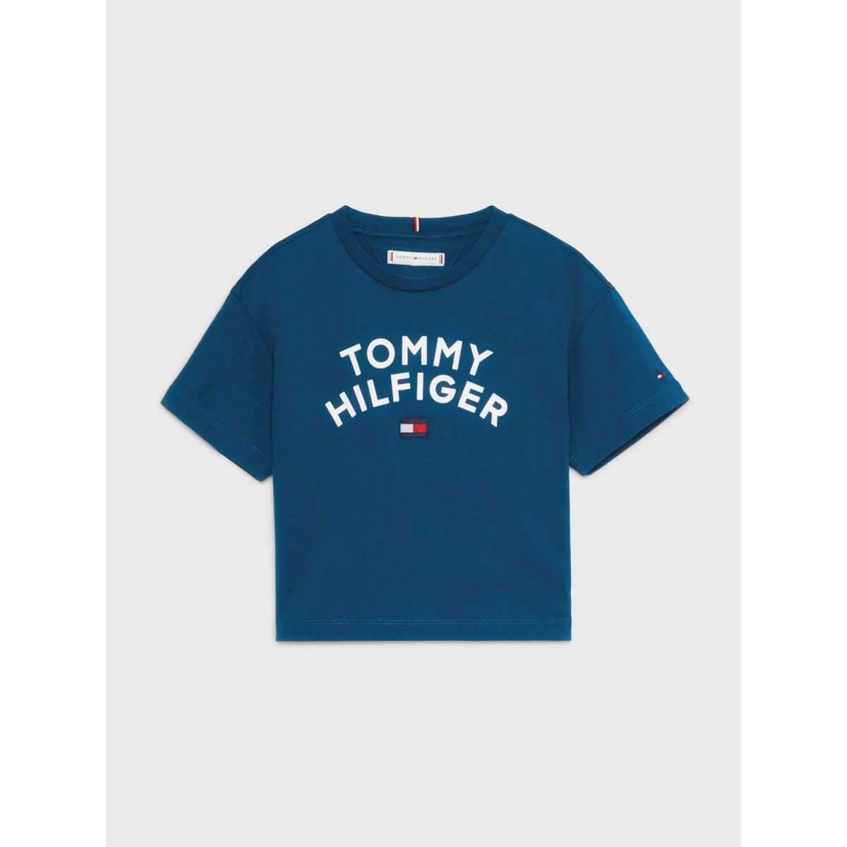 TOMMY HILFIGER - Polera Relaxed Con Logo Azul Tommy Hilfiger