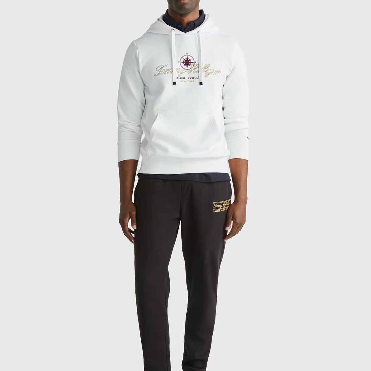 TOMMY HILFIGER - Polerón Hoodie Logo Columbus Blanco Tommy Hilfiger