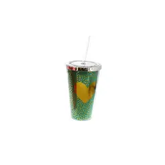 GENERICO - Vaso con Bombilla Verde 450 ML