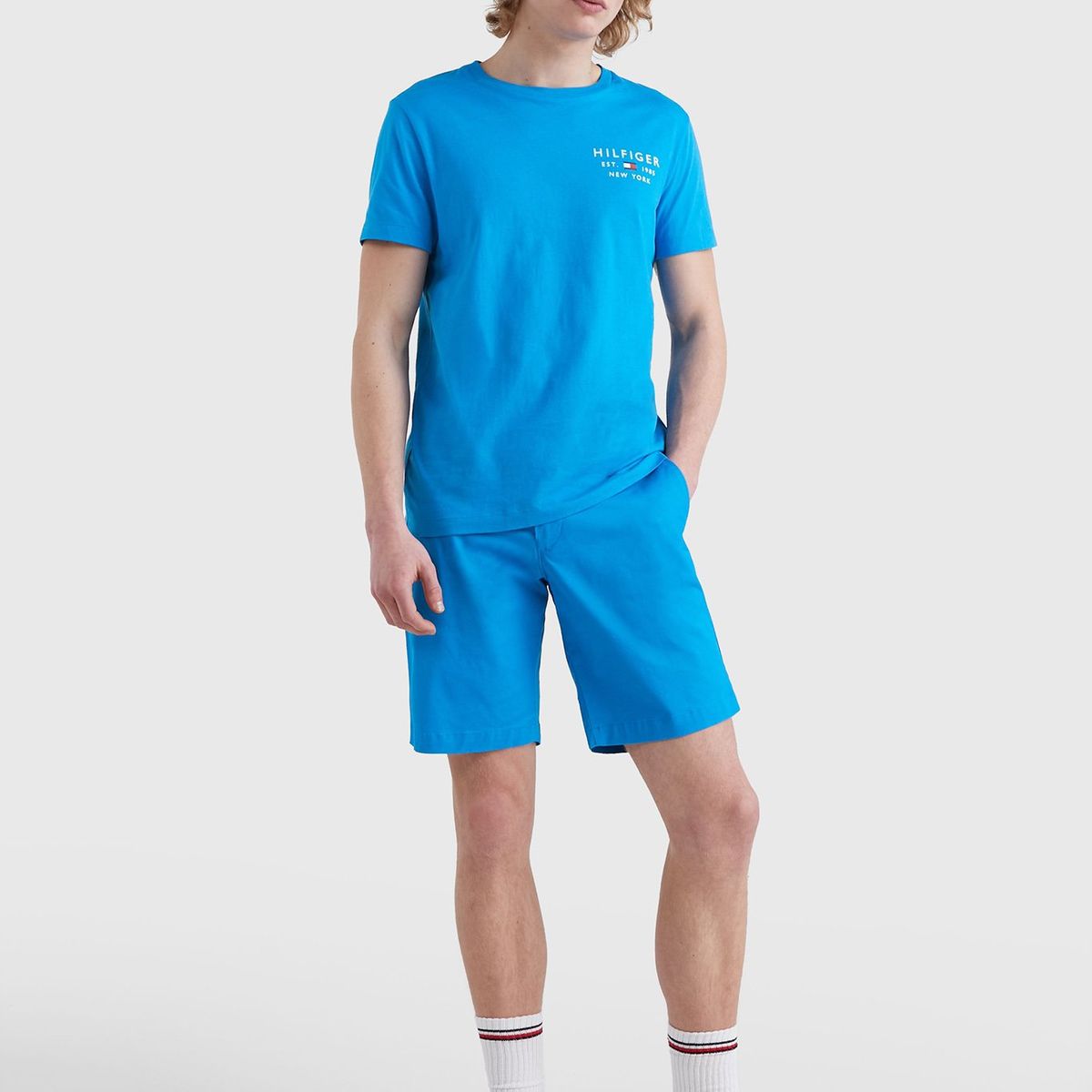 TOMMY HILFIGER - Polera Brand Small Logo Celeste Tommy Hilfiger