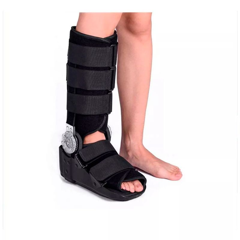 GENERICO - Bota Ortopedica Larga Negra Con Rom Angulo Regulable Talla L