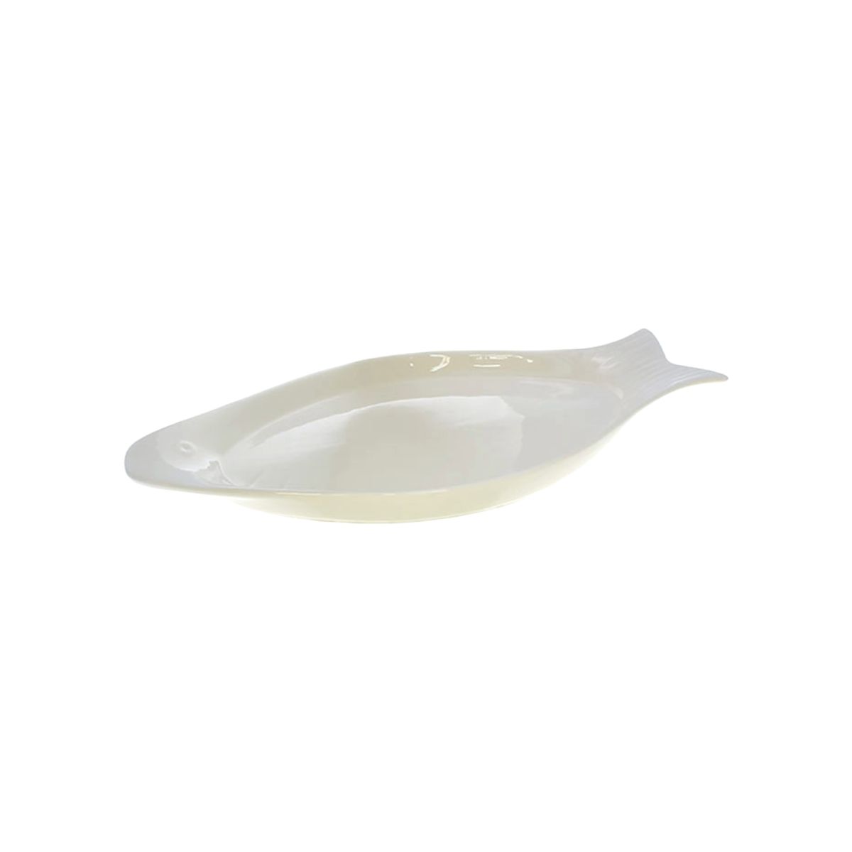 GENERICO - Plato 45CM Blanco Ceramica Pez
