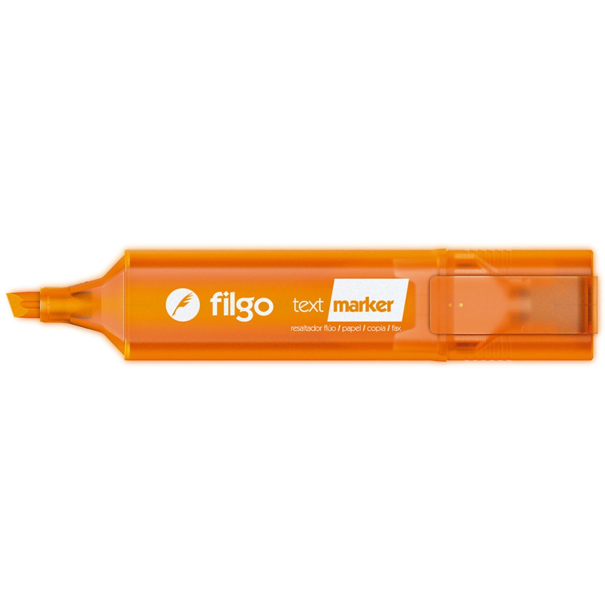 FILGO - Destacador Filgo Punta Biselada x 12 Naranja Fluor