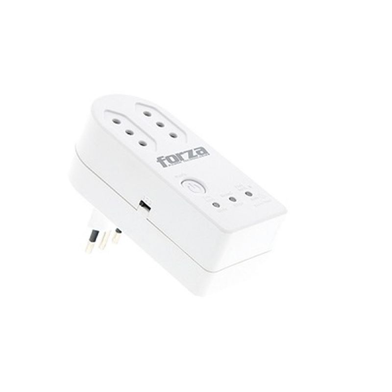FORZA - Protector de Voltaje 2 tomas CAP 1500W giratorio blanco