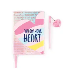 MAKE IT REAL - Libreta Rosada Cuaderno Con Lapiz Para Niña