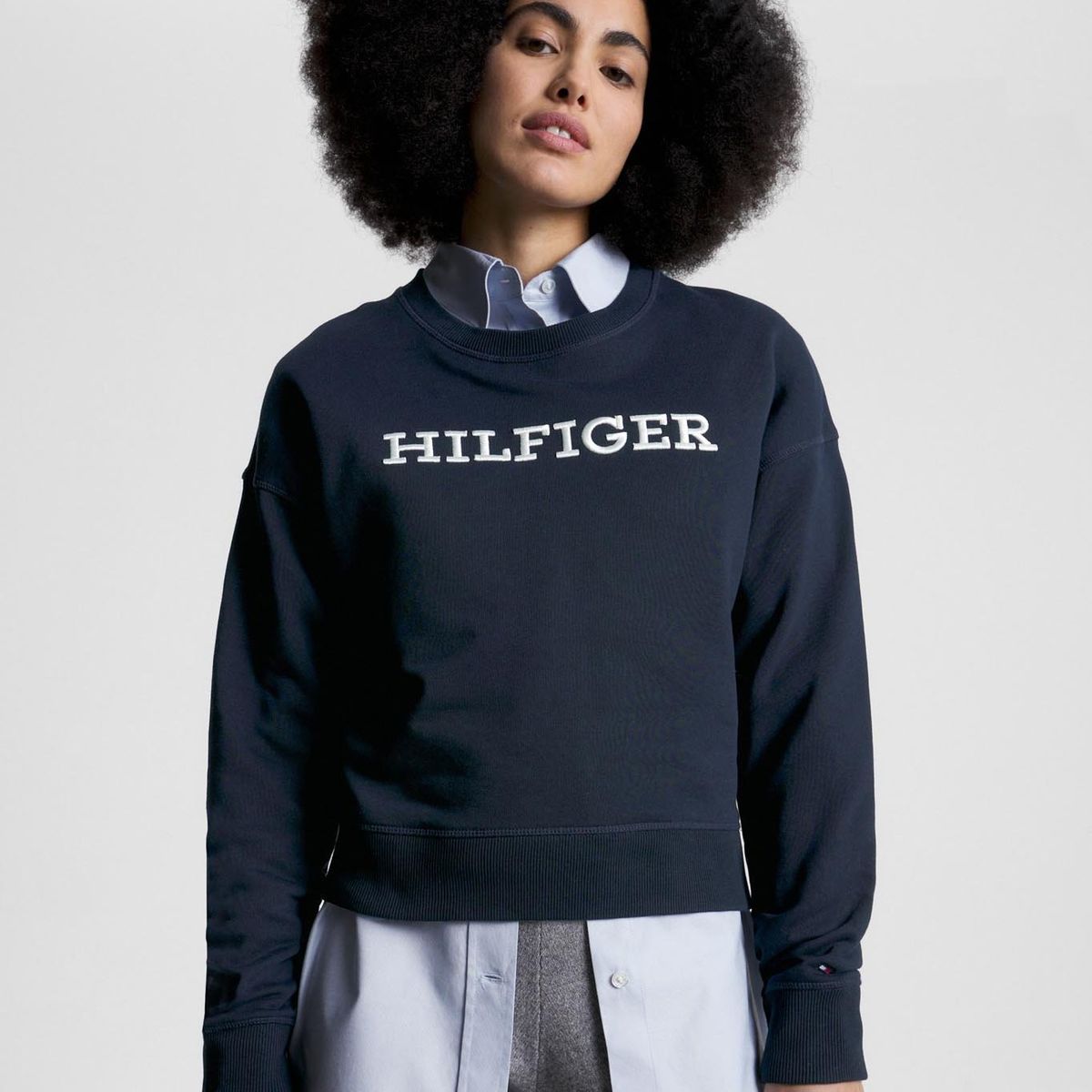 TOMMY HILFIGER - Polerón Logo Monotype C-Neck Azul Tommy Hilfiger