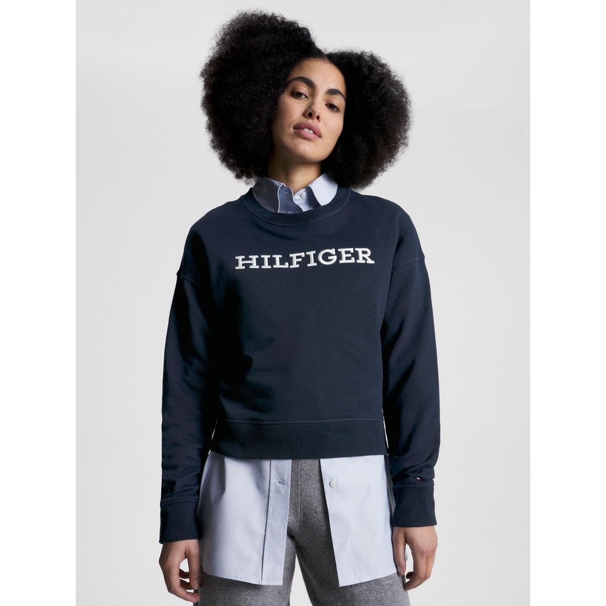 TOMMY HILFIGER - Polerón Logo Monotype C-Neck Azul Tommy Hilfiger