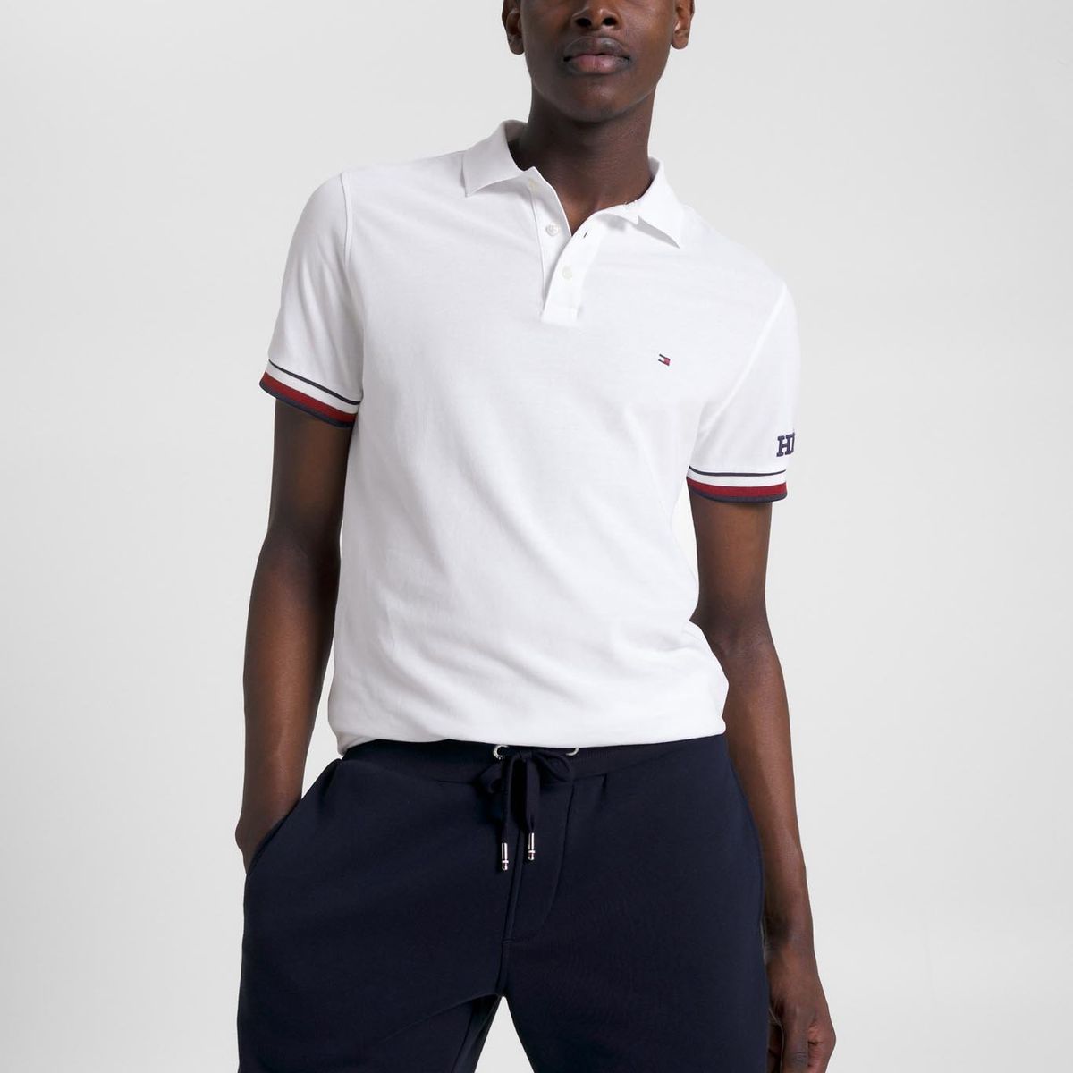 TOMMY HILFIGER - Polo Monotype Slim Fit Blanco Tommy Hilfiger
