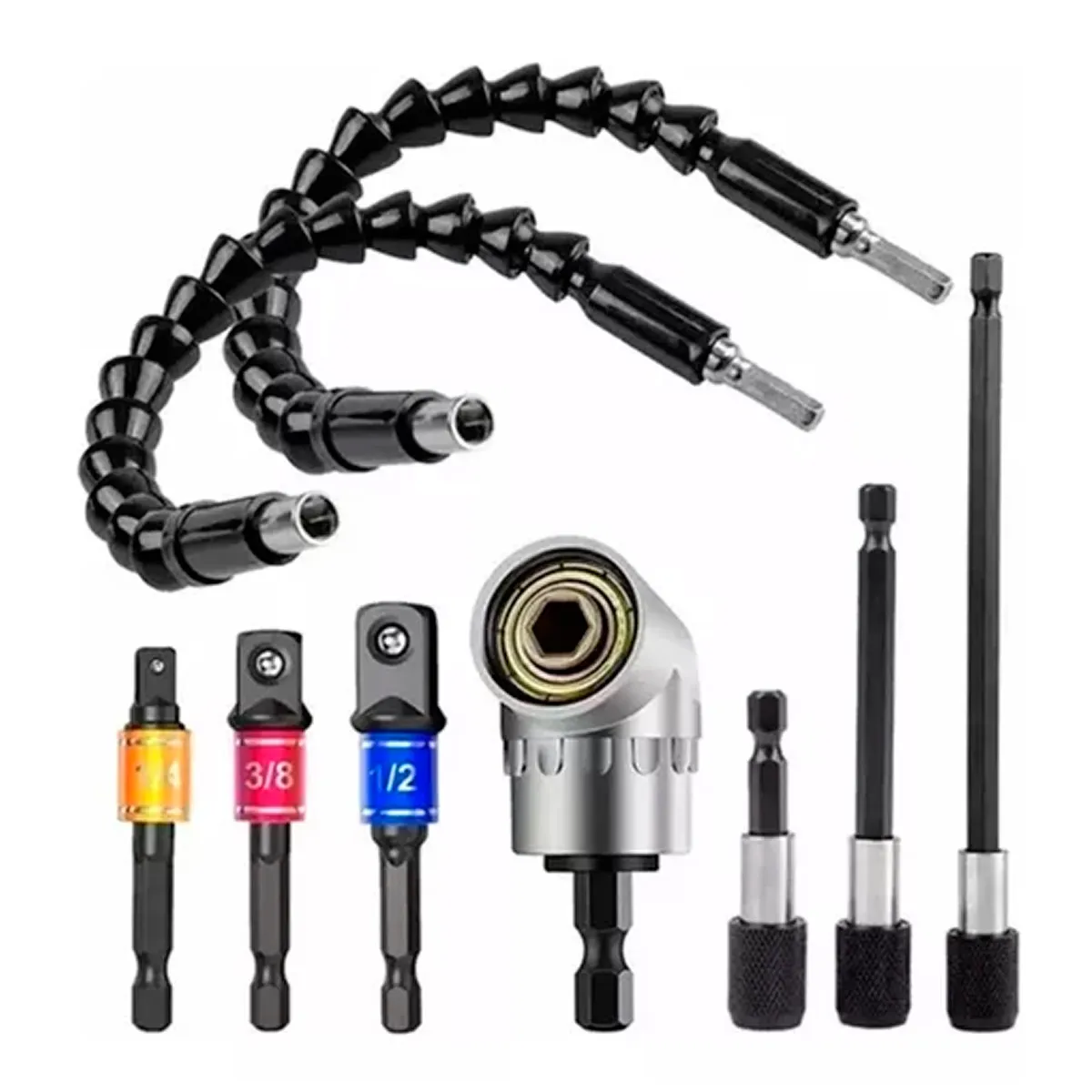 ESHOPANGIE - Kit 9 De Juego Brocas Extensión 1/2-3/8-1/4 Dado Universal