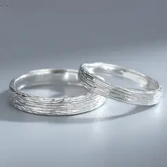 GENERICO - Set de Anillos para Pareja Ajustables Plata 925