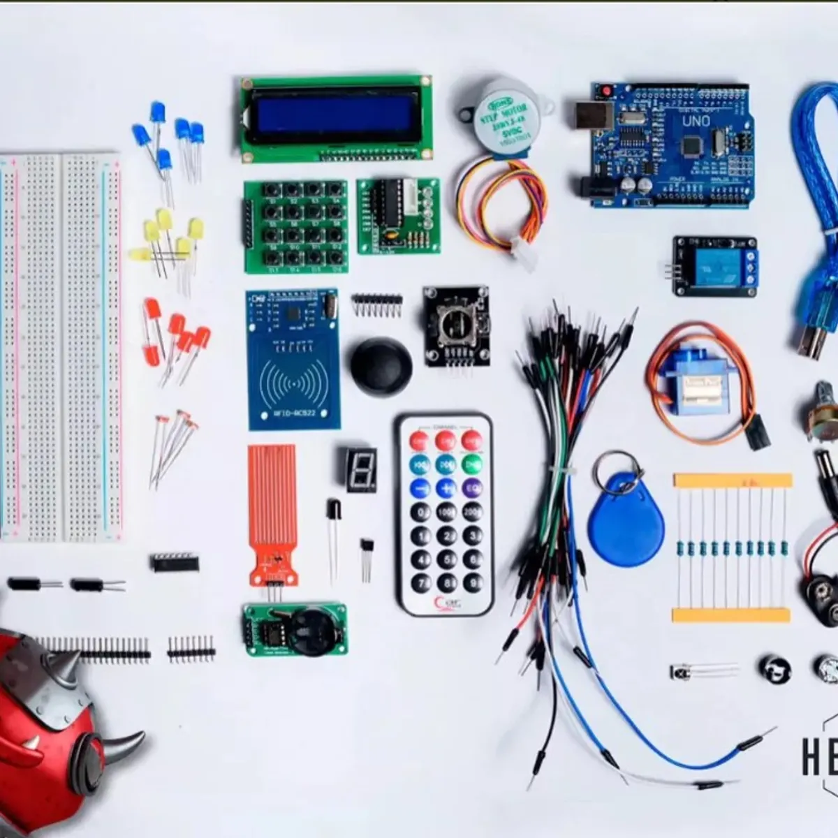 HELLBOT - Kit Arduino Robotico Rfid 39 Componentes Mas Completo Armar