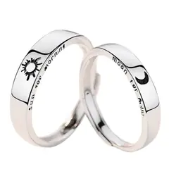 GENERICO - Set de Anillos para Pareja Ajustables Plata 925