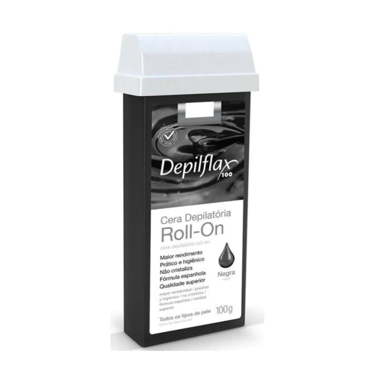 DEPILFLAX - Cera Depilatoria Roll-On Negra 100g