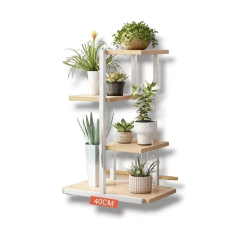 GENERICO - Soporte Para 5 Macetas Estante Jardinera Huerto Plantas Blanco