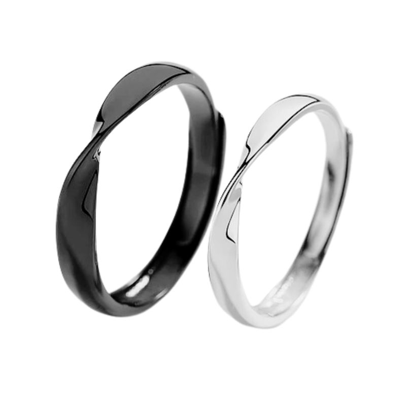 GENERICO - Set de Anillos para Pareja Ajustables Plata 925